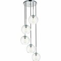 Cling Baxter 5 Lights Pendant Ceiling Light with Clear Glass Chrome CL2955552